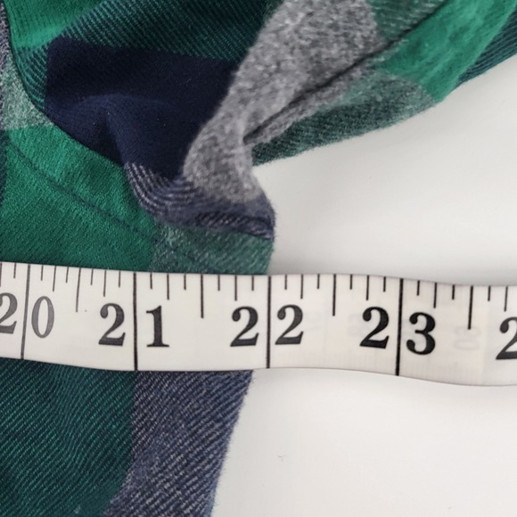 UNTUCKit Men's Large Slim Fit Plaid Flannel Long Sleeve Shirt Green Navy Gray - Picture 6 of 7